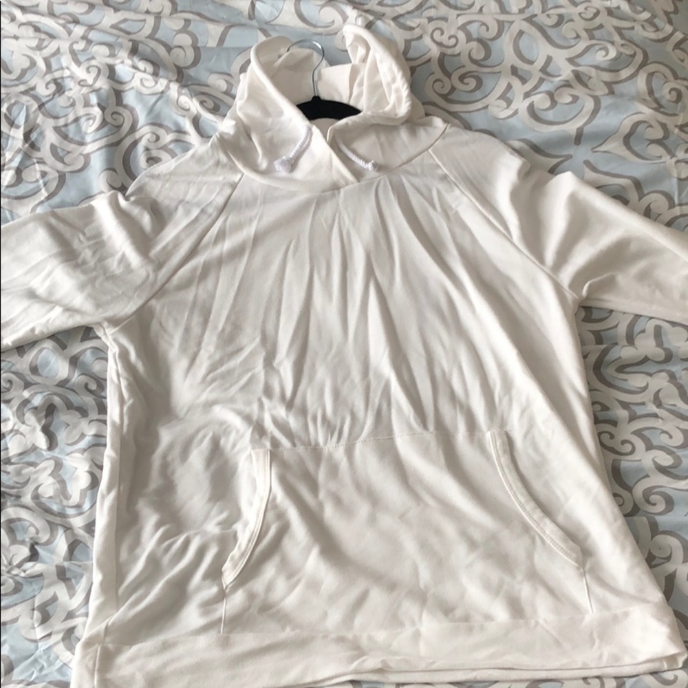 A creme colored sweatshirt